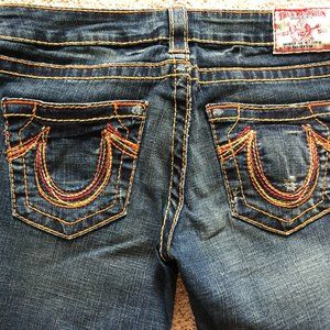 True Religion Rainbow Gina Jeans size 27 Like new